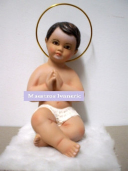 Jesuskind mit Fell 15cm Betend