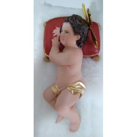 Jesuskind mit Kissen und Haut 20cm.