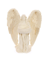 Engel-Kerzenhalter, kniend, cremefarben, 18cm