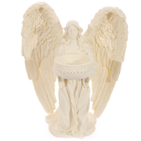 Engel-Kerzenhalter, kniend, cremefarben, 18cm