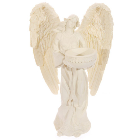 Weißer Engel Kerzenständer 23 cm