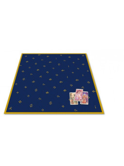 Dunkelblaue Tarot-Matte, Astrologische Zeichen. 80x80cm