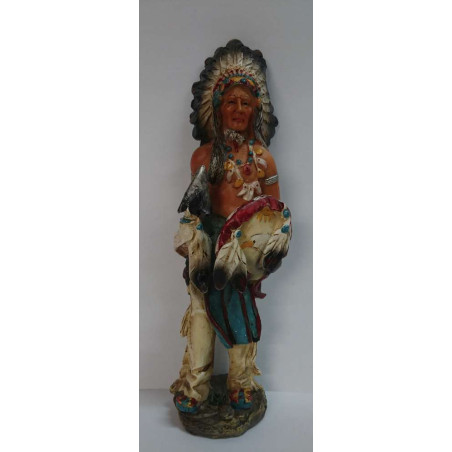 Indianisches Kunsthandwerkerbild aus Harz, Pfeilspitze und Schild. 18,5cm
