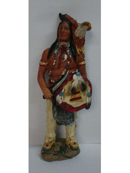 Indisches Kunsthandwerkerbild aus Harz, Schwert, Schild und Adler. 18,5cm