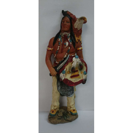 Indisches Kunsthandwerkerbild aus Harz, Schwert, Schild und Adler. 18,5cm