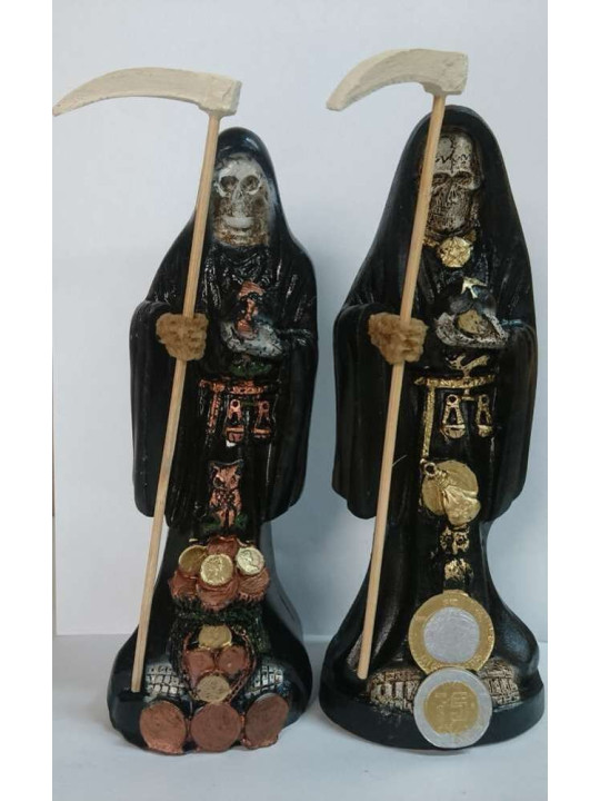 Handgefertigte Harzstatue des Heiligen des Schwarzen Todes. 20 cm