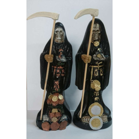 Handgefertigte Harzstatue des Heiligen des Schwarzen Todes. 20 cm