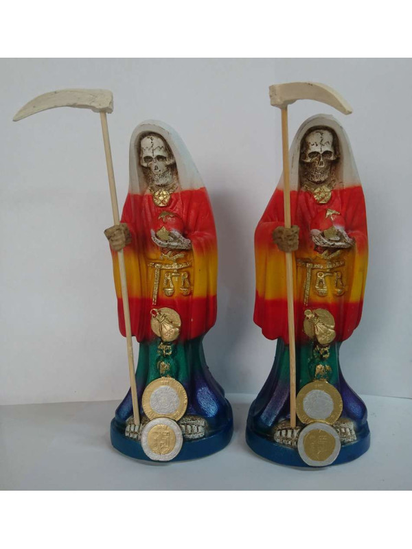 Handgefertigte Statue der Heiliger Tod aus Harz. 20 cm