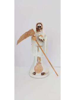 Kunstharzbild Heiliger Tod Weiß 15x7