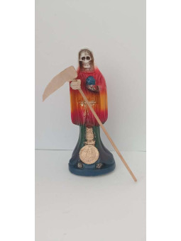 Kunstharzbild von Heiliger Tod 7 Farben (Weißer Kopf) 15x7