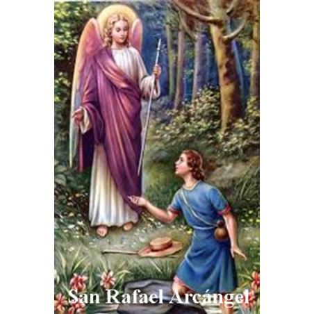 Laminierter Druck Erzengel Heiligekt Raphael 5x7,5cm