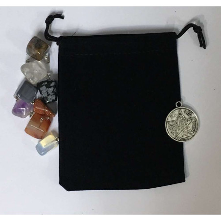 Amulett-Aufbewahrungsbeutel, Talismane Schwarz 10cm x 7cm