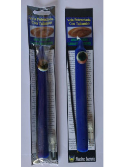 Potenzierte Kerze mit Shiva Auge Amulett, Weisheit in der Entscheidungsfindung