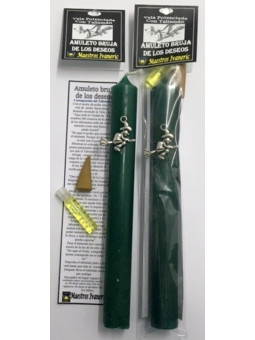 Ermächtigte Kerze mit Wunsch-Hexen-Amulett