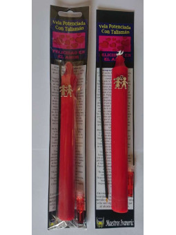 Ermächtigte Kerze mit Amulettt Glück in der Liebe