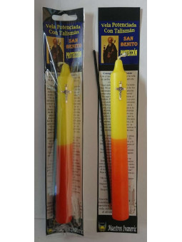 Ermächtigte Kerze mit St. Benedict's Kreuz Amulettt. Schutz