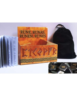 Runen Hämatit, inkl Anleitung, Etui und Tasche