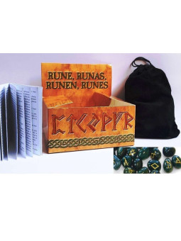 Runen Blutstein, inkl Anleitung, Etui und Tasche