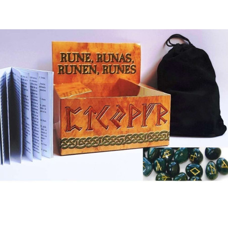 Runen Blutstein, inkl Anleitung, Etui und Tasche