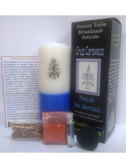 Kerze. Caravaca Kreuz Kerze. mit Speziellesantrieb