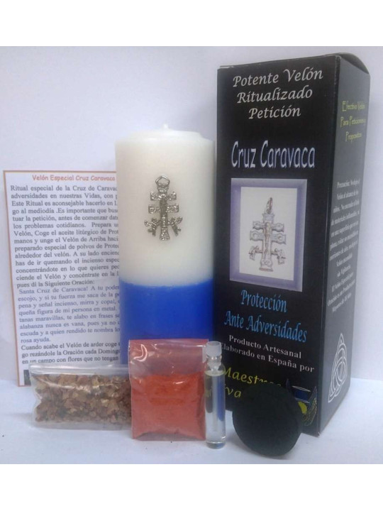 Kerze. Caravaca Kreuz Kerze. mit Speziellesantrieb