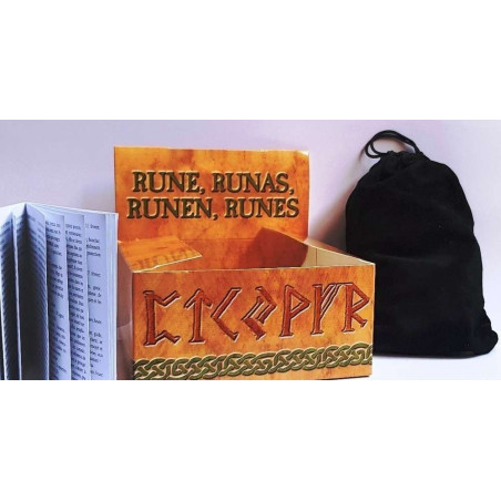 Runen Gelber Quarz, inkl Anleitung, Etui und Tasche