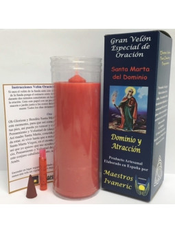 Kerze. Spezielle Ermächtigte  mit Gebet Santa MartaKerze.