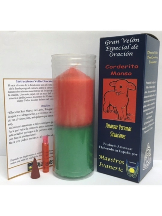 Kerze. Spezielles Ermächtigte Gebets mit Tame Little Lamb GebetKerze.