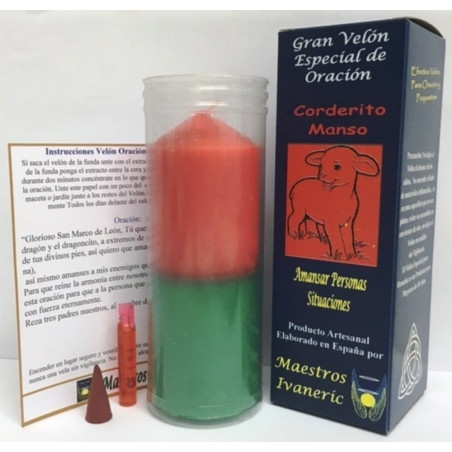 Kerze. Spezielles Ermächtigte Gebets mit Tame Little Lamb GebetKerze.