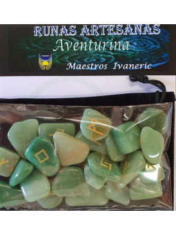 Runen Aventurin mit Runen Aufbewahrungstasche