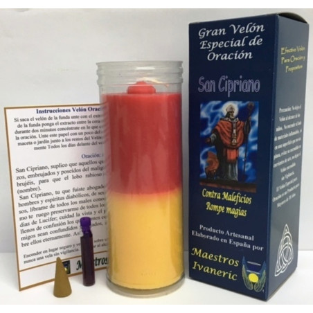 Kerze. Spezielles-Kraft mit Gebet St. Cyprian