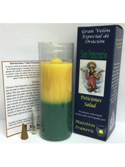 Kerze. Sonderstrom- mit Gebet Heiliger Pancrazio, Gesundheit