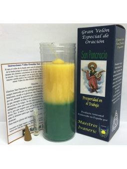 Kerze. Spezielles-Kraft mit Gebet Heiliger Pancrazio, Arbeit