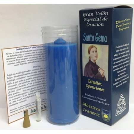 Kerze. Speziell angetriebene  mit Gebetsstudien, ( Santa Gema)