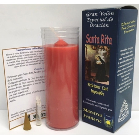 Kerze. Spezielles Ermächtigte  mit Gebet Saint Rita