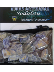 Runen Sodalith mit Runentasche