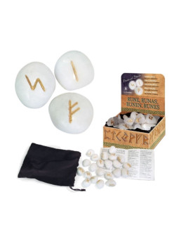 Runen Onyx Weiß, inkl Anleitung, Etui und Tasche