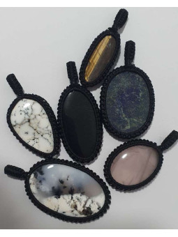 4 Mineralien Pack mit tibetanischem Netz Handgefertigt