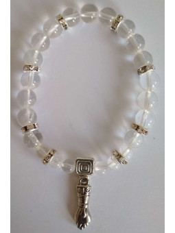 Mineralquarz-Kristallarmband mit Figa-Faust, Schutz und Verteidigung