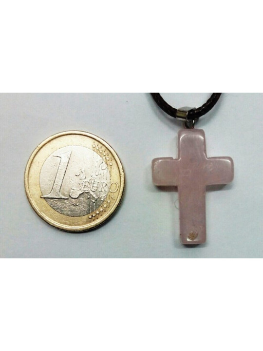 Rosenquarz-Kreuz-Anhänger