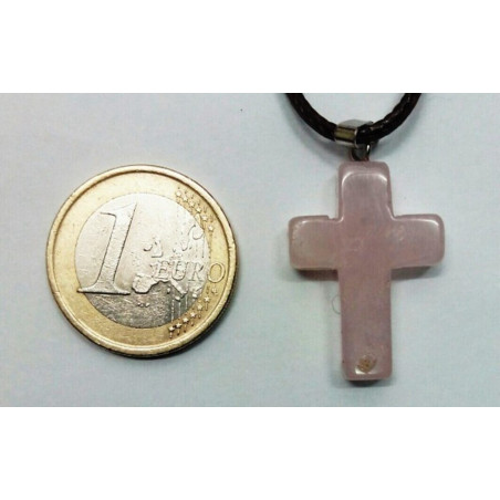 Rosenquarz-Kreuz-Anhänger
