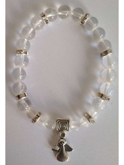 Mineral-Kristall-Quarz-Armband mit Engel