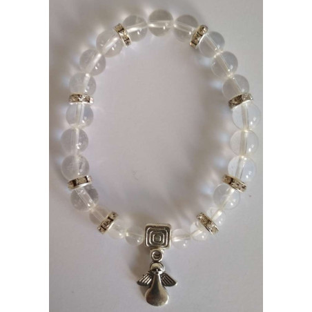 Mineral-Kristall-Quarz-Armband mit Engel