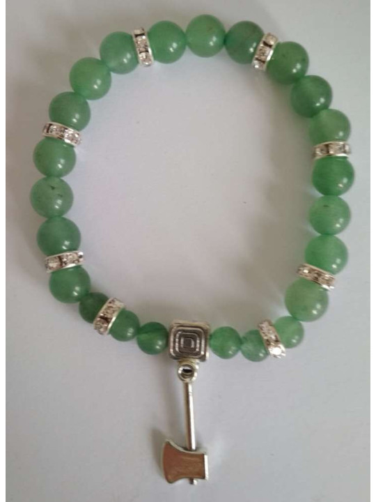 Grünes Quarz-Mineral-Armband mit Axt, Kunden anlocken
