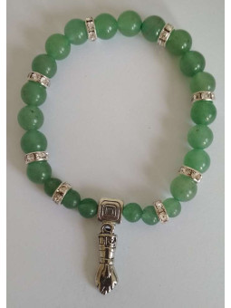 Grüner Quarz-Mineral-Armband mit Figa-Manschette, Schutz und Verteidigung