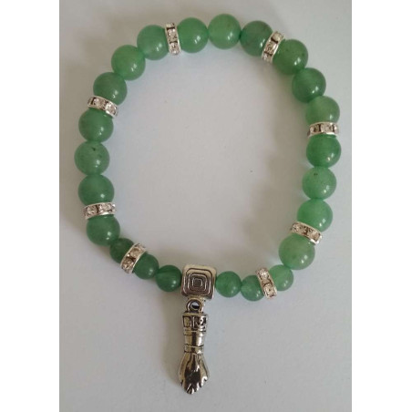 Grüner Quarz-Mineral-Armband mit Figa-Manschette, Schutz und Verteidigung