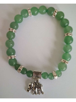 Grüner Quarz mit Wohlstandselefant-Mineralienarmband