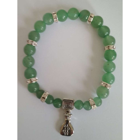 Grünes Quarz-Mineral-Armband mit Geldtasche