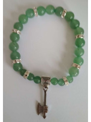 Grünes Quarz-Mineral-Armband mit keltischer Axt