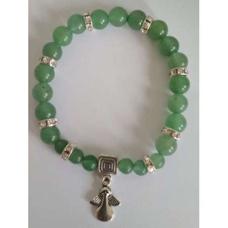 Grüner Quarz-Mineral-Armband mit Engel